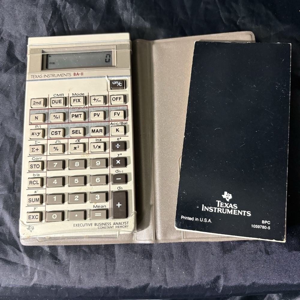 Vintage Texas Instruments BA-II Plus Executive Business Analyst Calculator